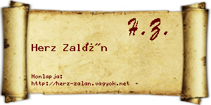 Herz Zalán névjegykártya
